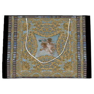 Heavenly Cherubs Christmas Holiday  Large Gift Bag