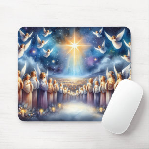 Heavenly Choir Under Star of Bethlehem Mouse Mat