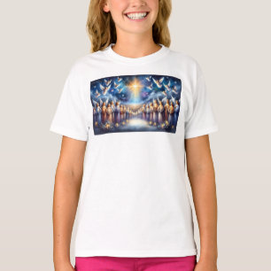Heavenly Choir Under Star of Bethlehem T-Shirt