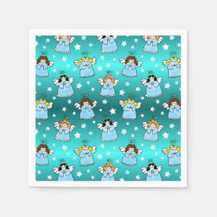 Heavenly Christmas Angels Pattern Napkin