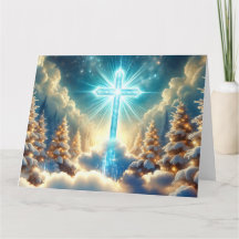 Heavenly Christmas Landscape with Holy Cross
