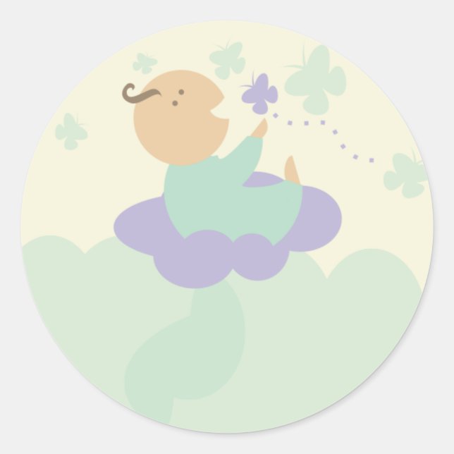 heavenly cloud baby products packaging gift sticke classic round sticker (Front)