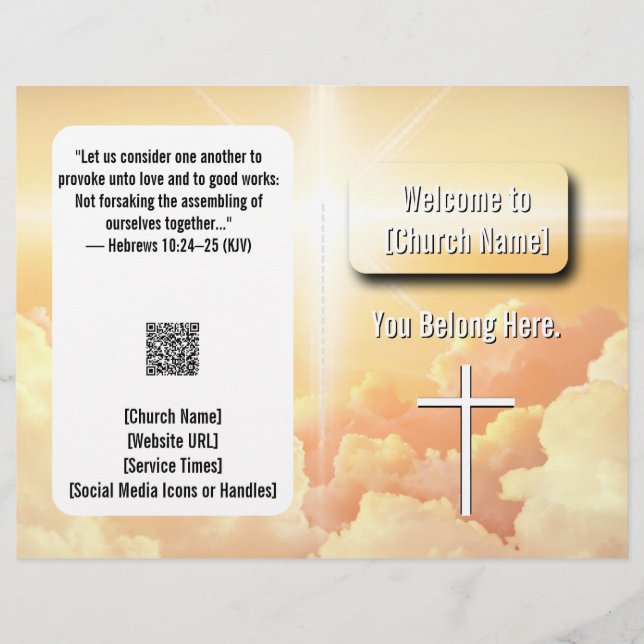 Heavenly Clouds Light Church Bulletin  Flyer (Front)