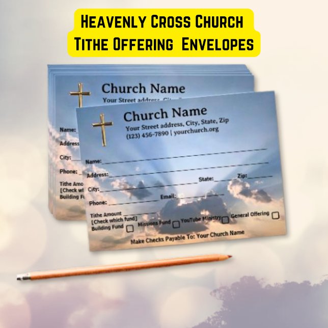 Heavenly Cross Church Tithe Offering Collection Envelope (Heavenly Cross Church Tithe Offering Collection Envelope)