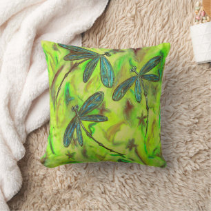 Heavenly Dragonflies On a Starry Sky Cushion