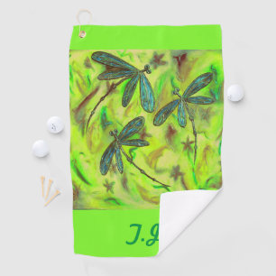Heavenly Dragonflies On a Starry Sky Golf Towel