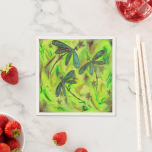 Heavenly Dragonflies On a Starry Sky Napkin