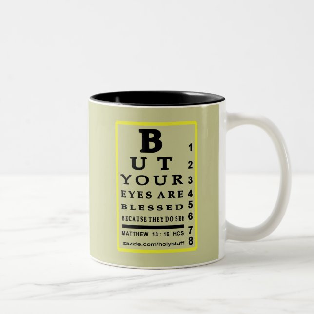 HEAVENLY EYE CHART... Two-Tone COFFEE MUG (Right)