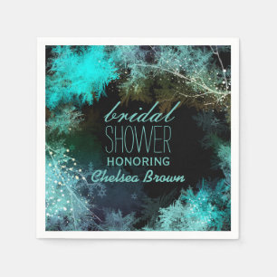 Heavenly Forest Turquoise Bridal Shower Napkin