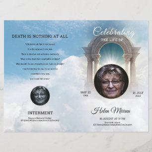 Heavenly Funeral Program Template