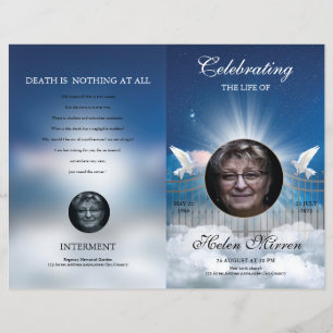 Heavenly Funeral Program Template