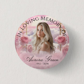 Heavenly Garden of Roses Memorial Button LIA003