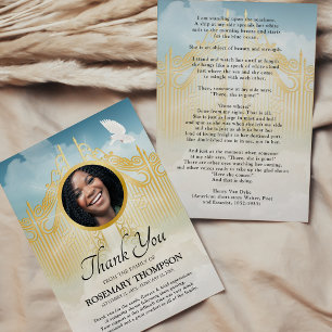 Heavenly Gates Memorial Thank You Card