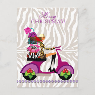 Heavenly Handbags Christmas Fashion Zebra Purse Postcard
