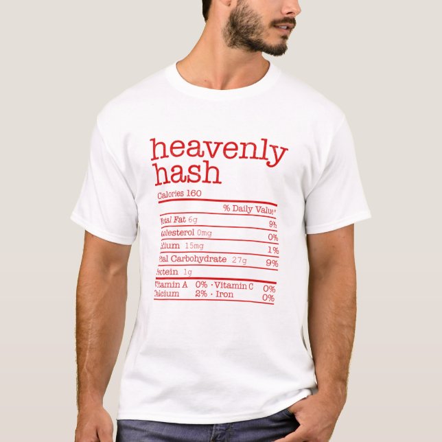 Heavenly Hash Nutrition Facts Matching Thanksgivin T-Shirt (Front)