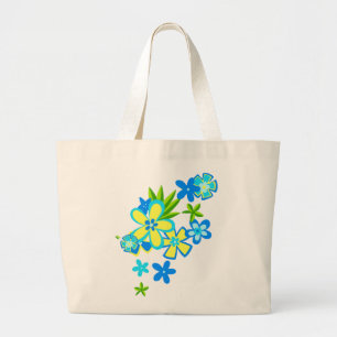 Heavenly Hula Flowers Beach Bag
