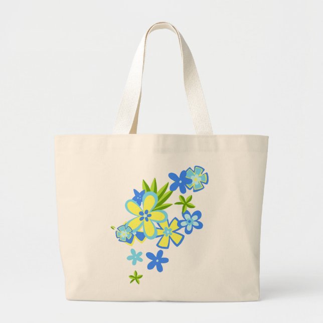 Heavenly Hula Flowers Beach Bag (Front)