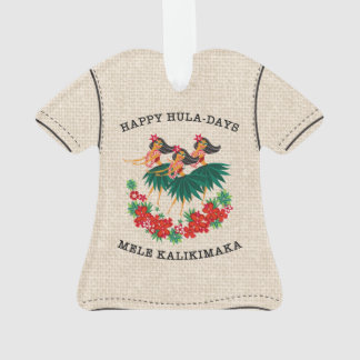 Heavenly Hula Holiday Hawaiian Hula Aloha Shirt Ornament