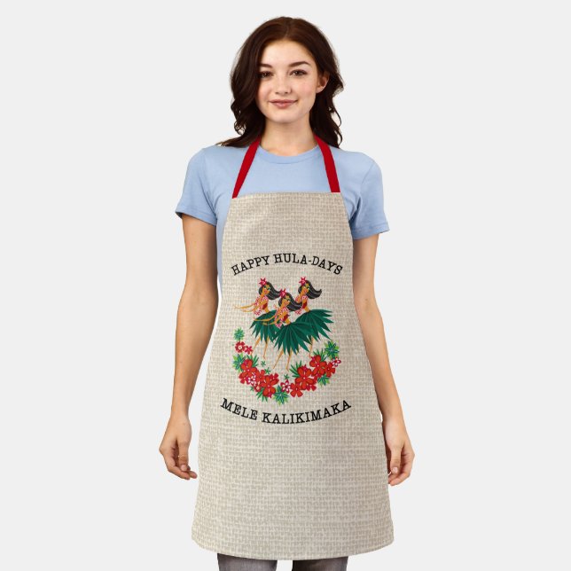 Heavenly Hula Holiday Hawaiian Hula Girls Apron (Worn)