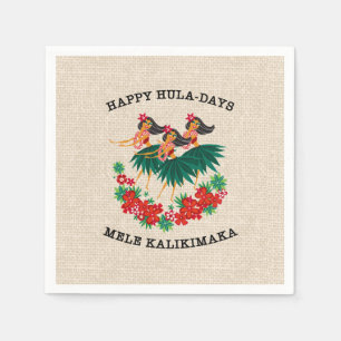 Heavenly Hula Holiday Hawaiian Hula Girls Napkin