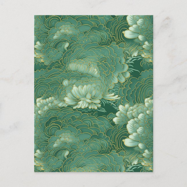 Heavenly Jade Chiyogami  Postcard (Front)