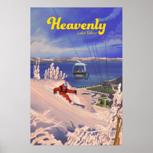 Heavenly Lake Tahoe Ski Resort Travel Poster
