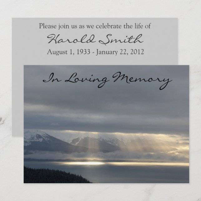 Heavenly Light Memorial Service Announcement (Front/Back)