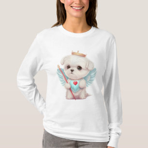 Heavenly Love: Cute Angel Maltese Dog Puppy T-Shirt