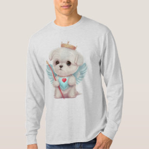 Heavenly Love: Cute Angel Maltese Dog Puppy T-Shirt