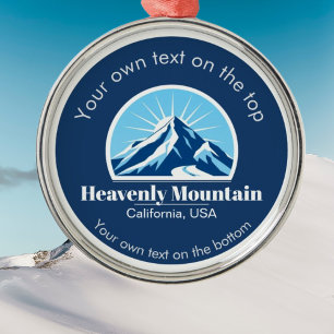 Heavenly Mountain California ski vacation medal Metal Tree Decoration