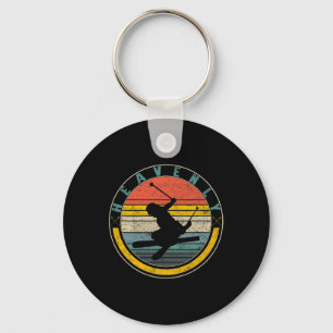 Heavenly Mountain Ski Skiing Snowboarding Winter C Key Ring