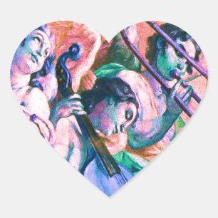 Heavenly Music Band Heart Sticker