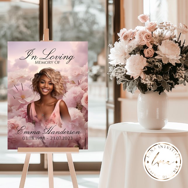 Heavenly Pink Floral Memorial Welcome sign (Creator Uploaded)