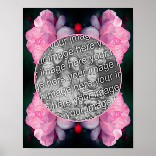 Heavenly Pink Rose Flower Create Your Own Photo Poster (Front)