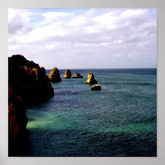 Heavenly Portugal Ocean - Teal & Azure Poster