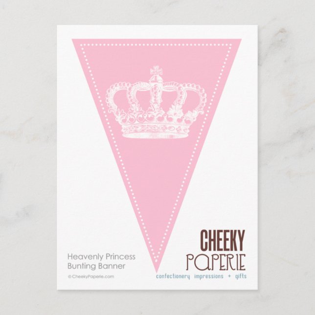 Heavenly Princess Crown 2 Bunting Banner Postcard (Front)