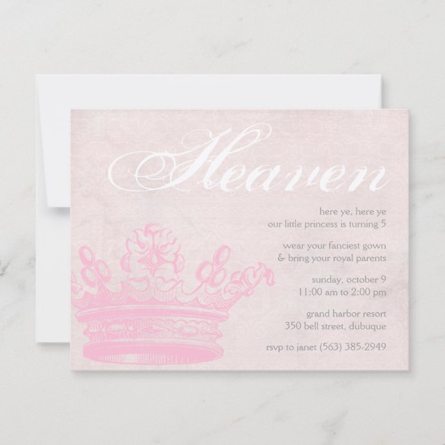 Heavenly Princess Invitations (Front)