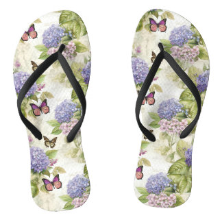 Heavenly Purple Hydrangea Harmony Flip Flops