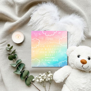 Heavenly Rainbow Labor & Delivery NICU Hospital Thank You Card