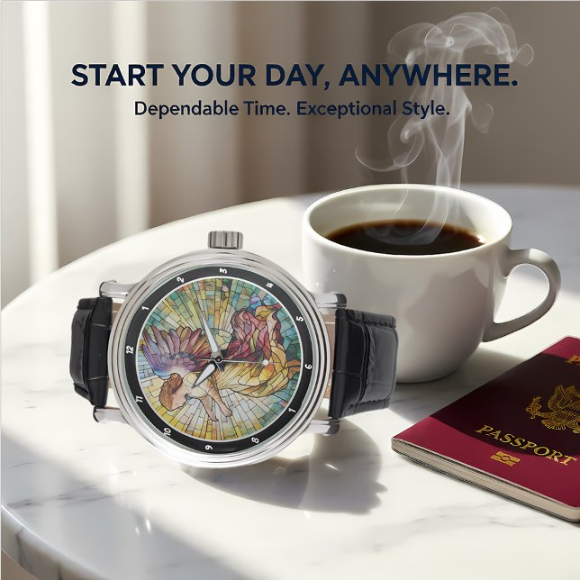 Heavenly Rose Serenade Stained Glass Angel Watch (Creator Uploaded)