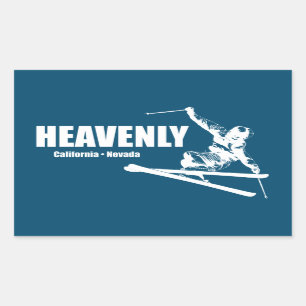 Heavenly Ski Resort California Nevada Skier Rectangular Sticker