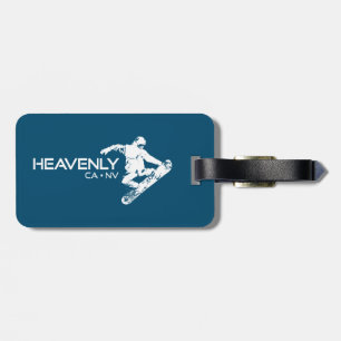 Heavenly Ski Resort California Nevada Snowboarder Luggage Tag