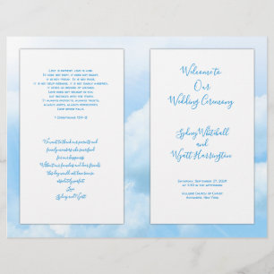 Heavenly Sky Catholic Wedding Ceremony Program