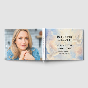 Heavenly Sky Dove Celebration of Life Photo Guest Book