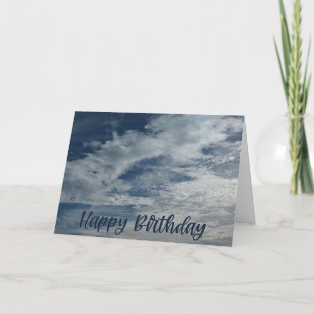 Heavenly Sky Happy Birthday 5x7 Folded Card (Front)
