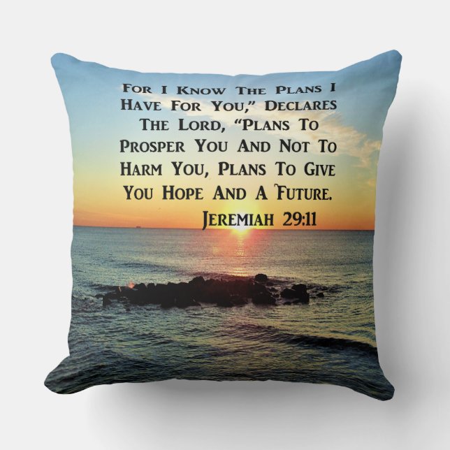 HEAVENLY SUNRISE JEREMIAH 20:11 VERSE CUSHION (Front)