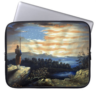 Heavenly Sunrise of American Flag in County Laptop Sleeve