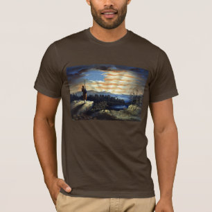 Heavenly Sunrise of American Flag in County T-Shirt