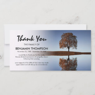 Heavenly Tree Reflection Funeral Thank you Card