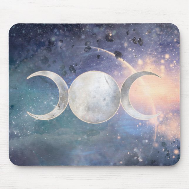 Heavenly Universe Triple Moon Goddess Moonstone Mouse Mat (Front)